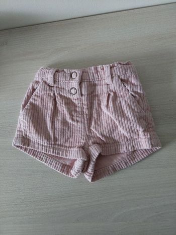 Short en velours fille 9 mois