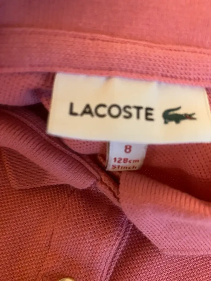 Robe polo Lacoste rose 8 ans - photo numéro 4