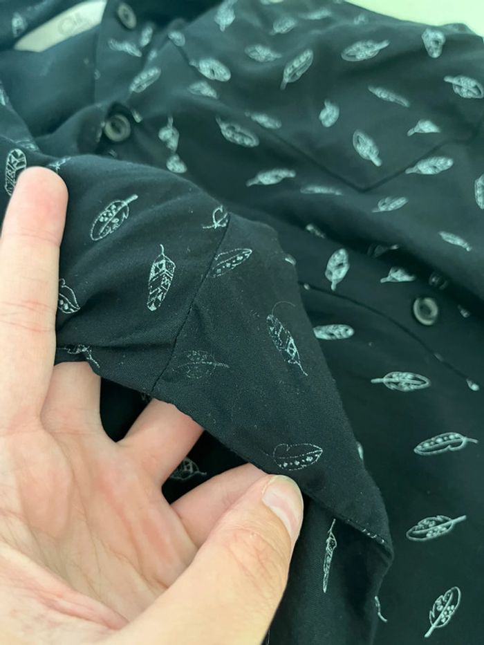 Blouse noire motif plumes femme C&A 36 - photo numéro 3