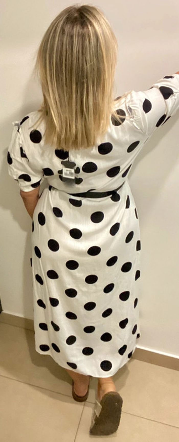 Robe longue ouverte à  pois Taille L - photo numéro 6