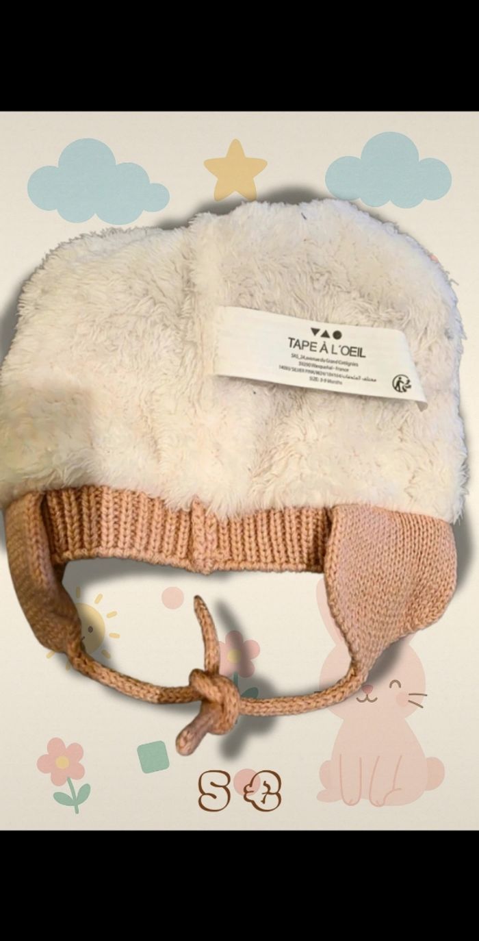 : 🐱 Bonnet bébé Tape à l’œil 3-9 mois – tout doux & chaud, motif chat 😻 - photo numéro 3