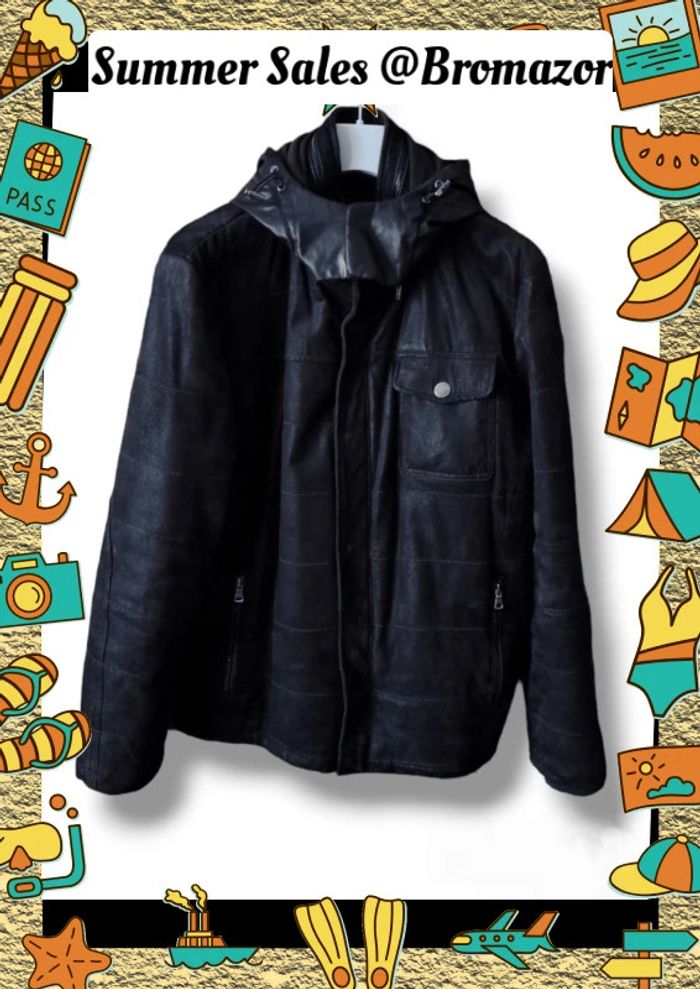 Blouson vintage en cuir Olly Gan taille XL - photo numéro 3