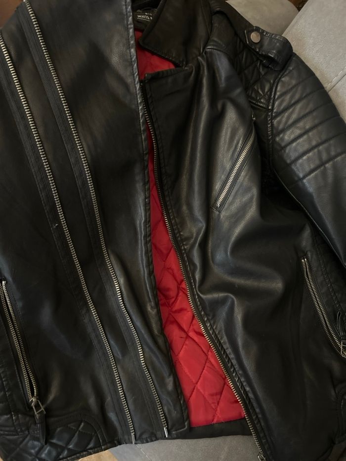 Veste style mode perfecto, Moto simili cuir. Taille xl - photo numéro 3