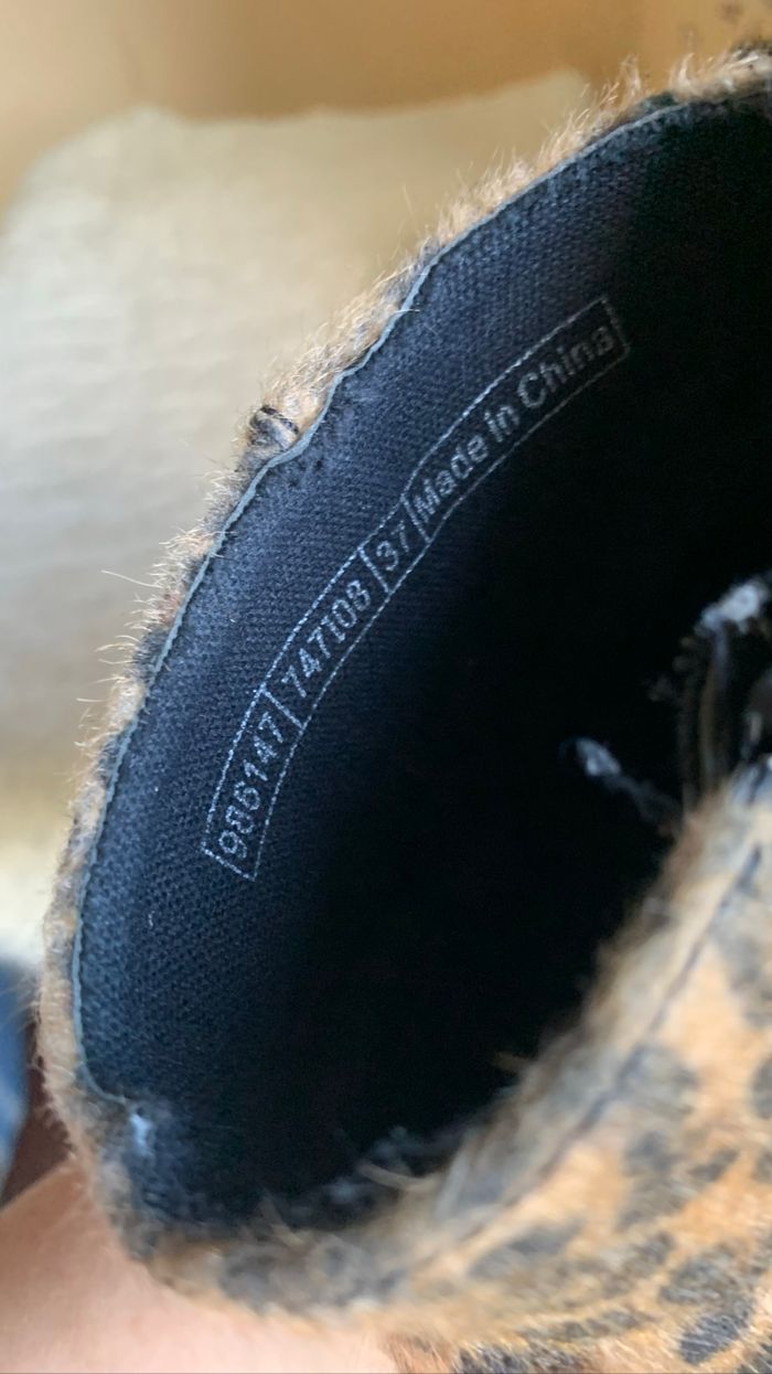 Boots femme marron léopard effet suédine Pimkie Un zip T37 - photo numéro 5