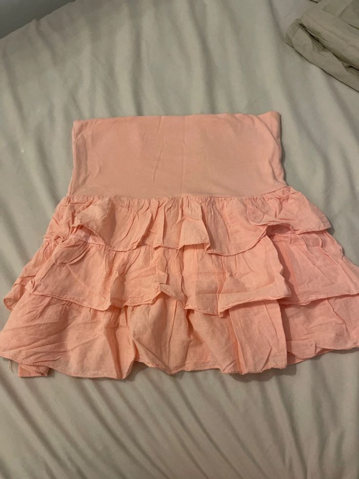 Jupe courte rose pale