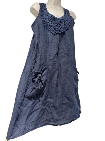 Robe lin taille S/36 bleu été printemps