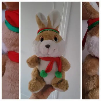 Peluche lapin de Noël – 35 cm – État impeccable