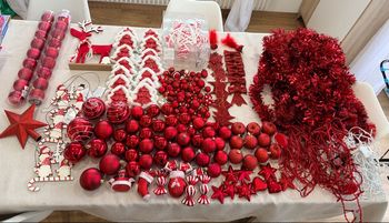 Décorations rouge sapin de Noël 