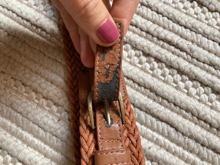 Ceinture taille marron tressée 38 - photo numéro 4
