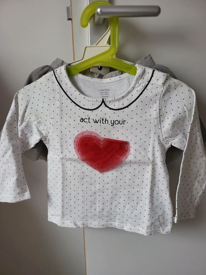 Ensemble t-shirt manches longues et jupe obaibi neuf 18 mois