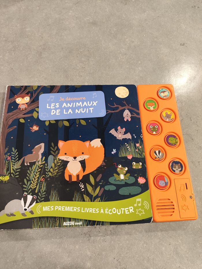 Livre musical bébé – Auzou Éveil – Animaux de la nuit