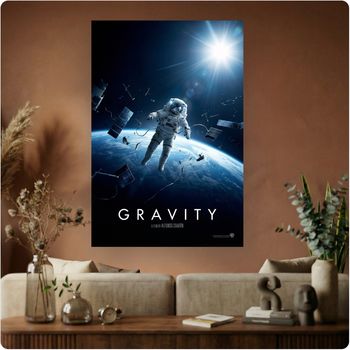 Affiche film “Gravity” poster cinéma science-fiction déco murale A3 Sans cadre