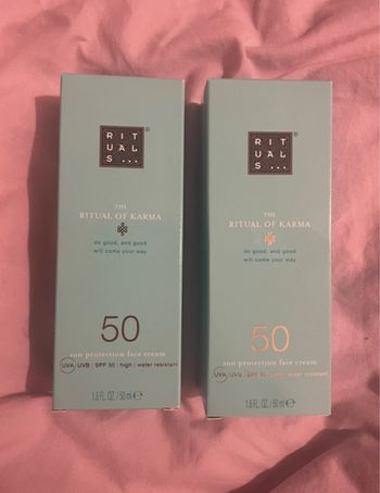 Lot 2 crèmes solaires SPF50 Rituals of Karma