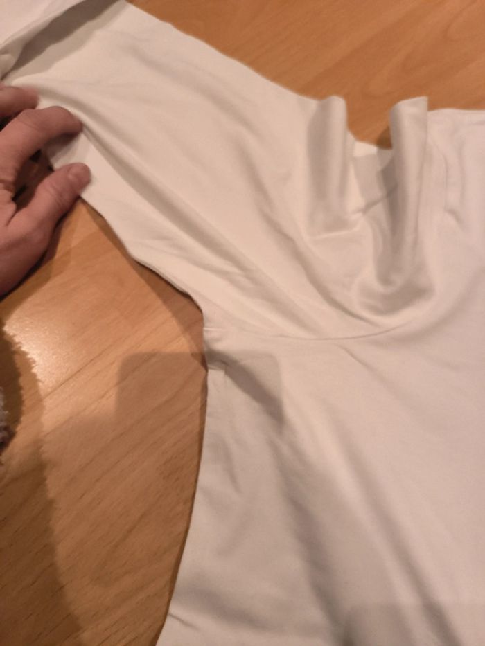 T-shirt blanc manches 3/4 Canda taille XL - photo numéro 4