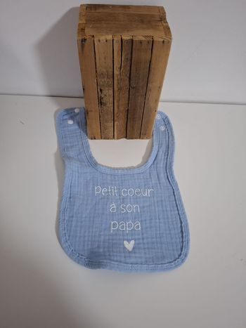 Bavoir personnalisé petit coeur a son papa