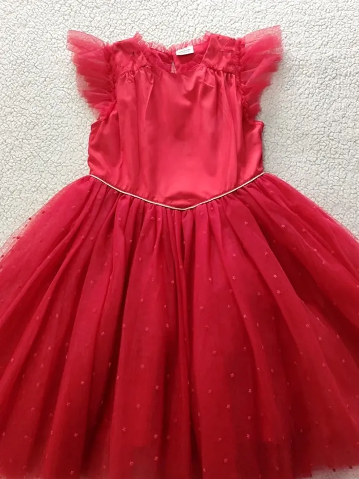 Robe créateur tulle rouge fêtes tao tape à l'oeil 8 ans - photo numéro 2