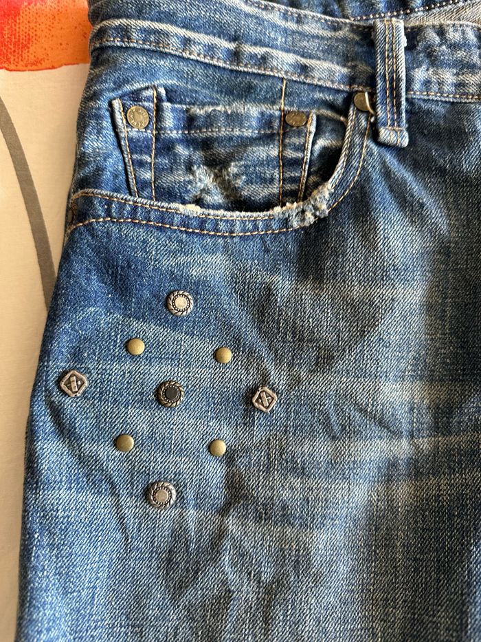 Jean bleu délavé et troué homme Replay - Taille 31x34. - photo numéro 5