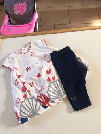Ensemble blouse coton et legging 3/4 catimini