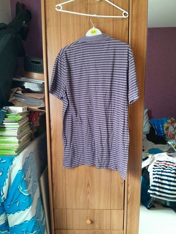 polo homme violet rayé