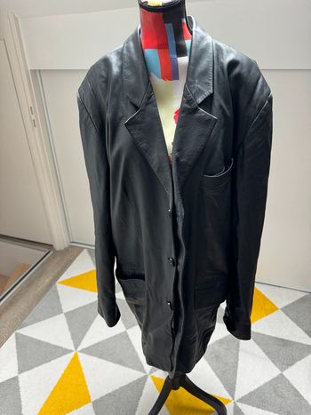 Long manteau en cuir vintage Taille XL