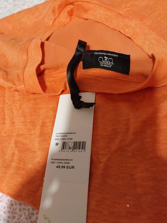 Tee shirt le temps des cerises taille M corail - photo numéro 7