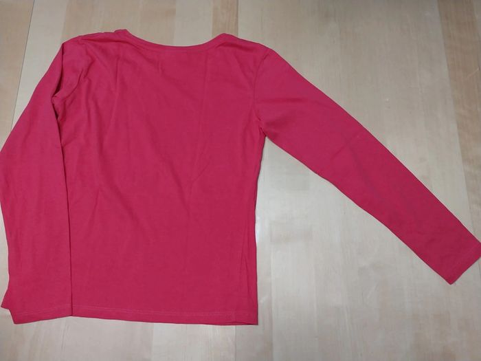 Pull fin t-shirt à manches longues fille 12 ans chat rose - photo numéro 3