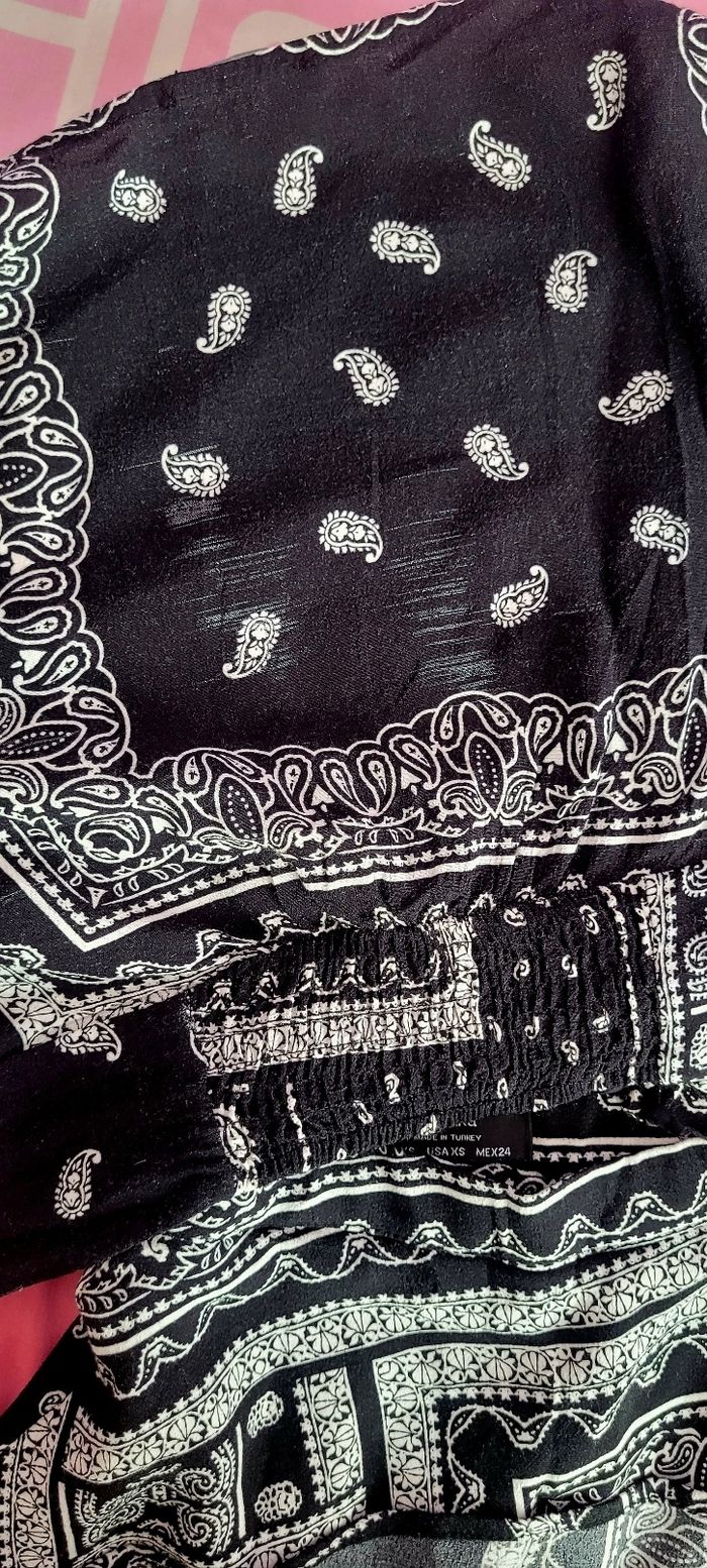 Ensemble crop à lacet et jupe motif paisley - photo numéro 6