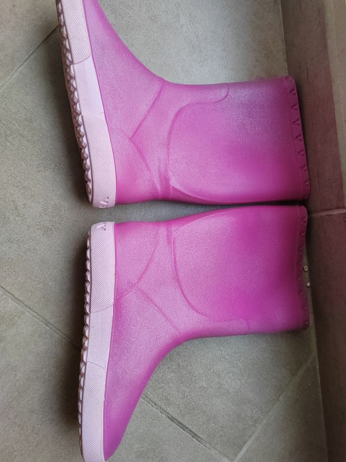 Bottes pluie fille 32 rose paillette - photo numéro 2