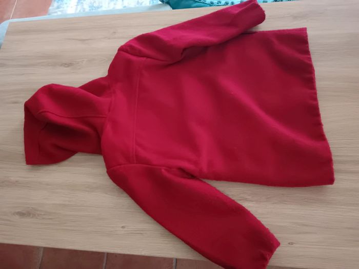 Manteau rouge à fleurs Pick Ouic 4 ans en laine - photo numéro 3