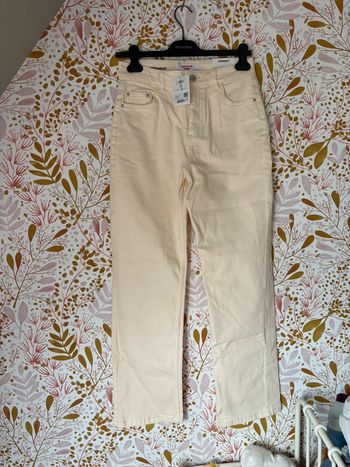 Jeans straight beige 38 Jennyfer