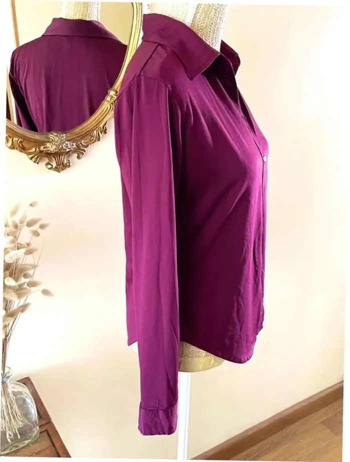 Sublime Chemise à col et boutonnage Autre Ton en Bordeaux taille 42 - photo numéro 9