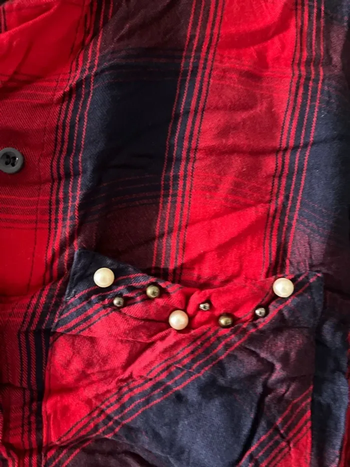 Chemise Zara à carreau rouge - photo numéro 3