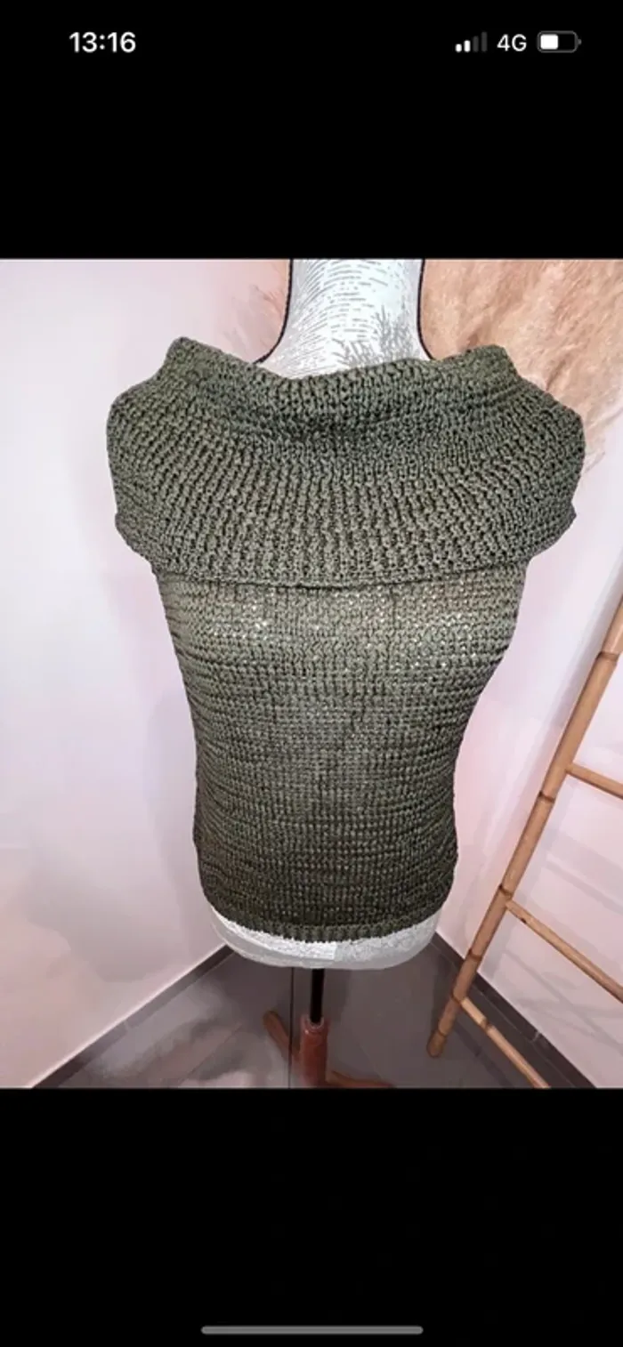 Pull sans manches kaki original