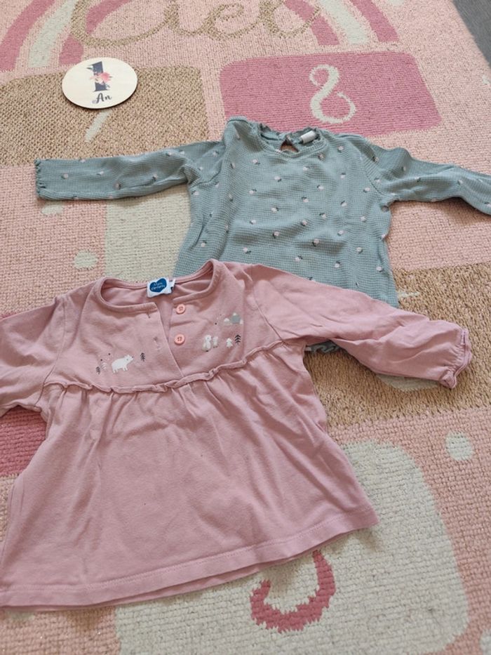 Lot 11 t-shirts ML 12 mois - photo numéro 5