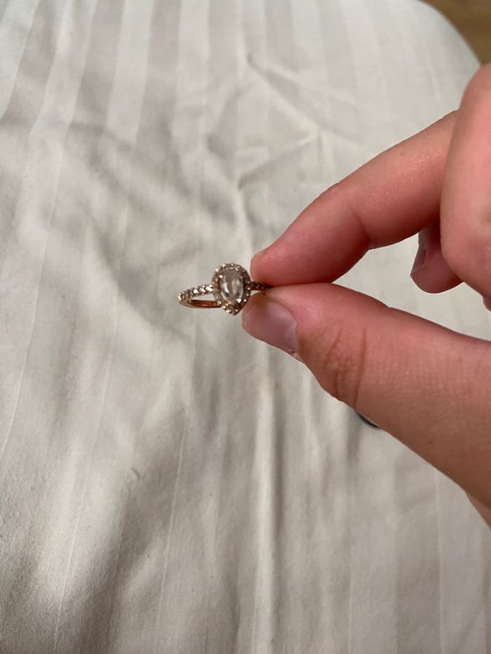 Bague Pandora Timeless Halo Poire Scintillant – Plaqué or rose – Taille 52 - photo numéro 5