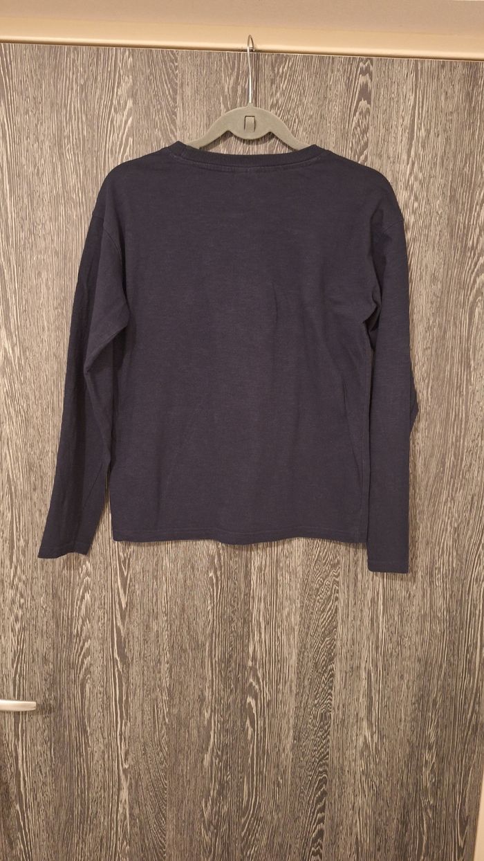 Tee-shirt manches longues basique bleu marine - photo numéro 2