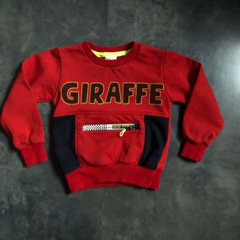 Pull sweat rouge 3 ans giraffe