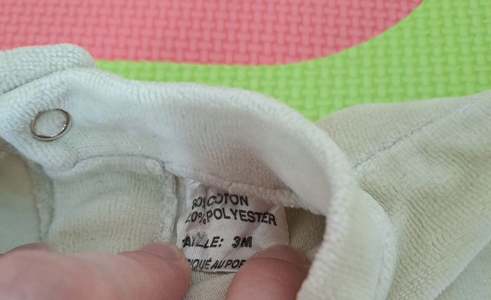 Pyjama grenouillère 1 pièce hippopotame, taille 3 mois (62 cm) - photo numéro 3