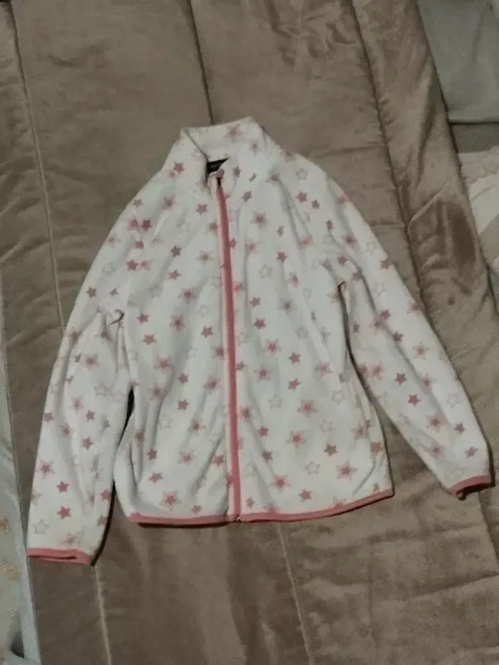 Veste polaire Inextenso blanc motifs étoiles fille 9-10 ans - photo numéro 9
