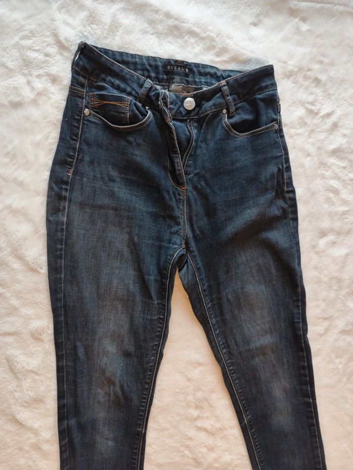 Jeans brut femme taille haute coupe droite bleu foncé marque breal taille 36
