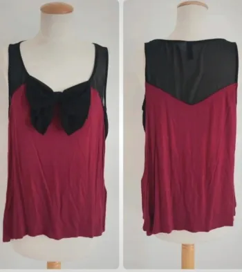 Sublime blouse sans manches bordeaux et noire H&M taille 38