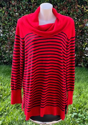 Pull rouge et noir grand col Lauren Ralph Lauren pour femme, taille 1X (XL)