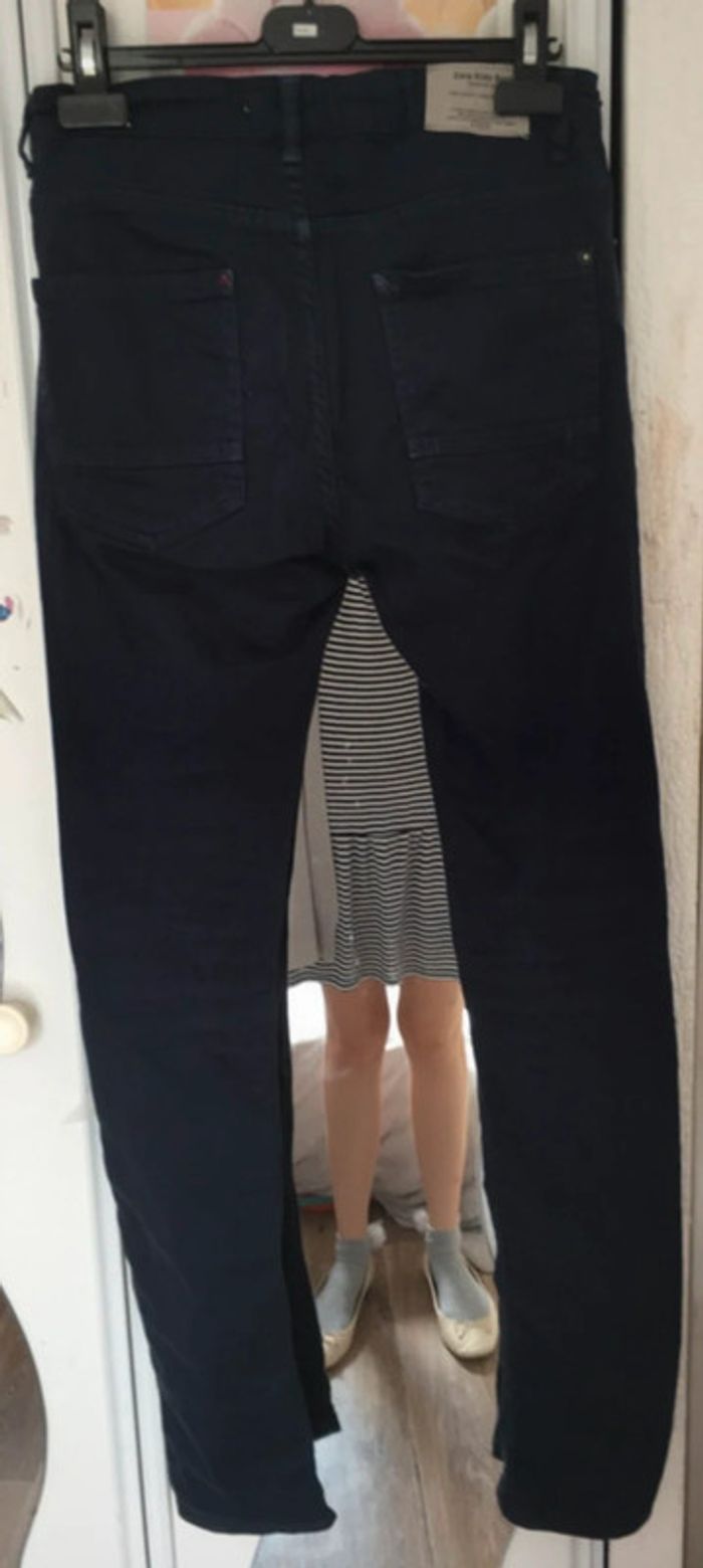 Pantalon slim bleu marine ajustable 11/12 ans Zara - photo numéro 3