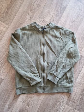 Kiabi - Gilet / sweat manches longues, fermeture zippée - Kaki (XL)