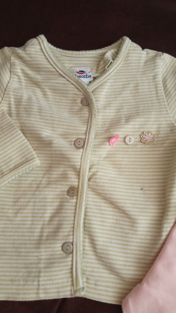 Lot de 2 T-shirt manches longues pour demoiselles 3mois - photo numéro 3