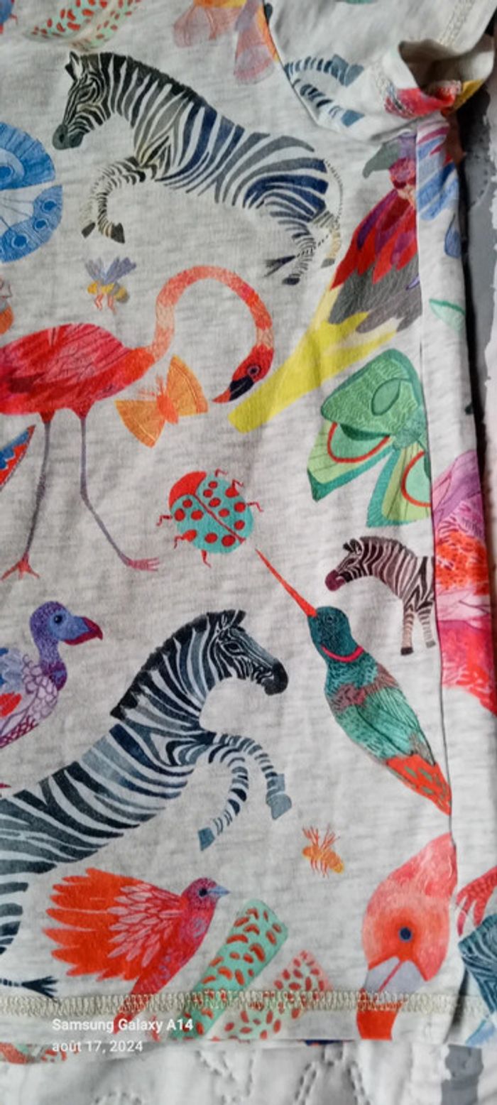 Tee-shirt coloré motif animaux gris fille 10 ans - photo numéro 8