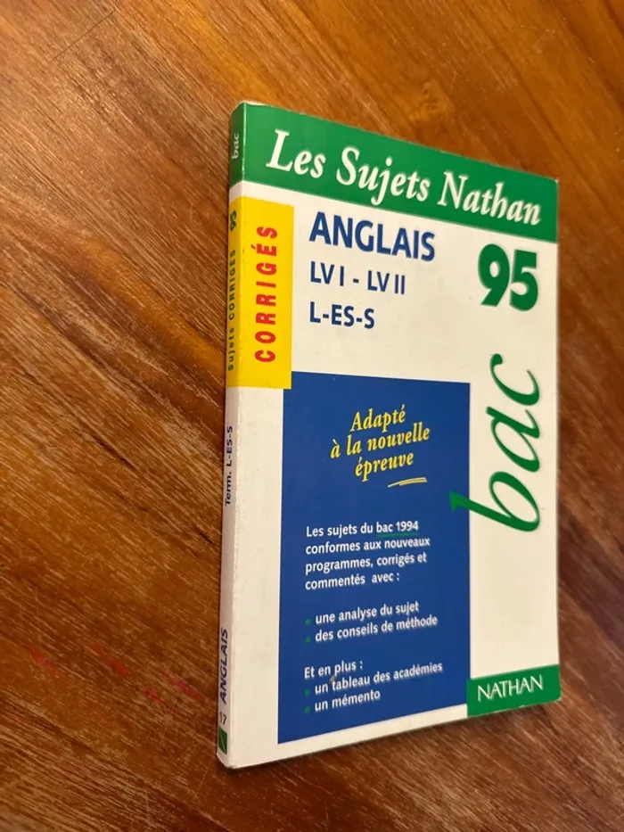 Livre les sujets Nathan anglais bac 95 - photo numéro 2