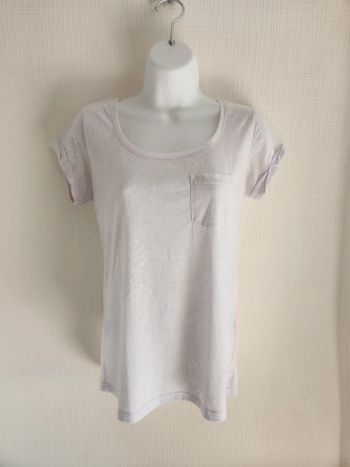 Tee-shirt blanc manches courtes avec poche poitrine