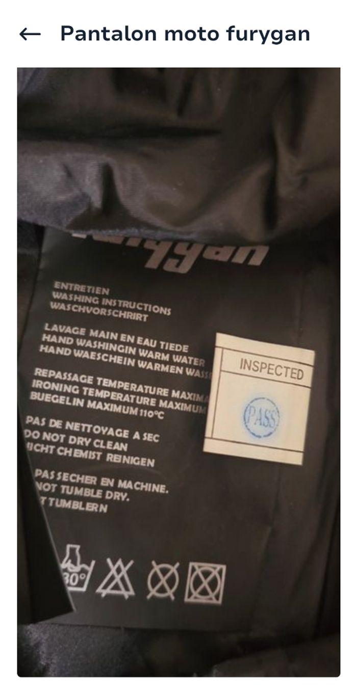 Pantalon moto furygan - photo numéro 3
