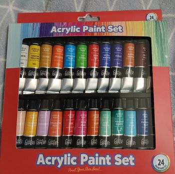 Neuf: Boîte 24 tubes peinture acrylique